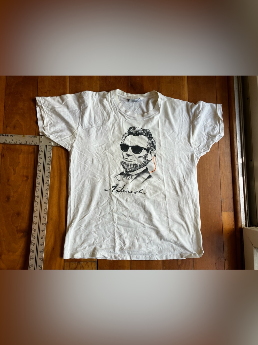 Lee White Short Sleeve Graphic Tee with Black Portrait
